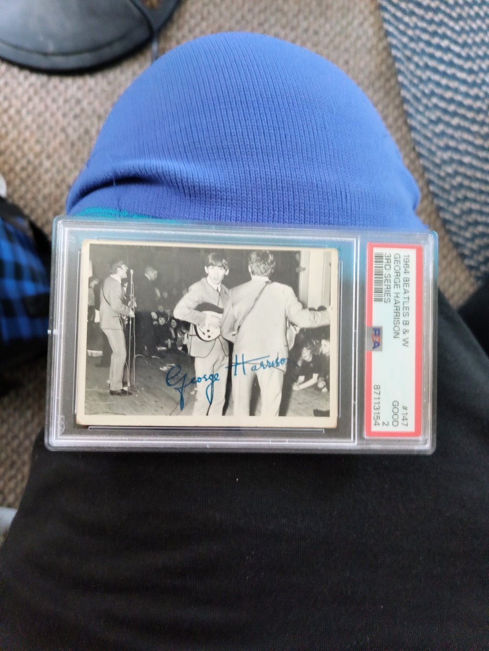 The Beatles Graded Card George Harrison Black And White PSA
